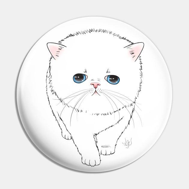 Persian Kitten Line Art Pin by BastetLand