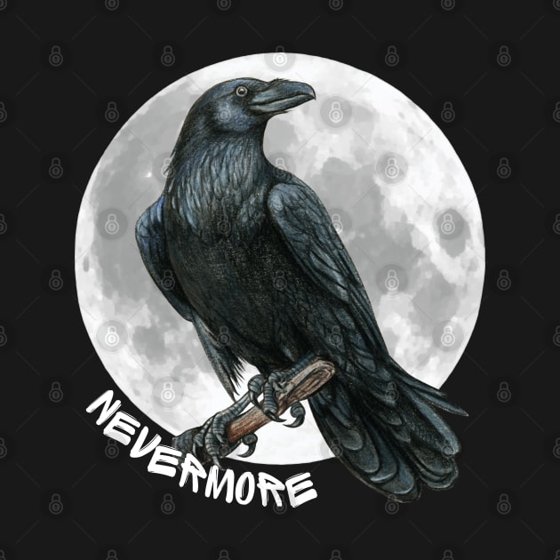 Nevermore Raven Full Moon by Uncle Chris Designs