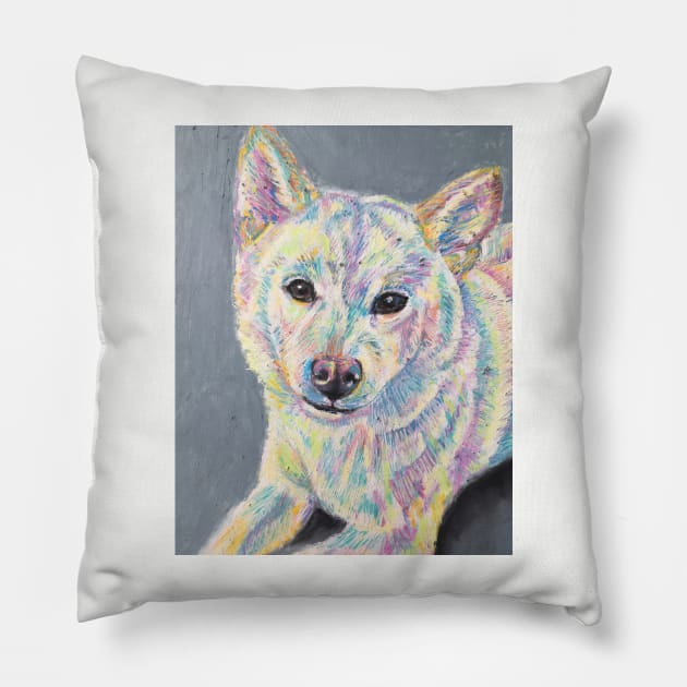 Colourful Shiba -Inu Pillow by Merlinsmates