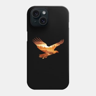 Fly eagle with landscape double exposure Phone Case