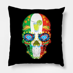 Mexican Sugar Skull Design Pillow