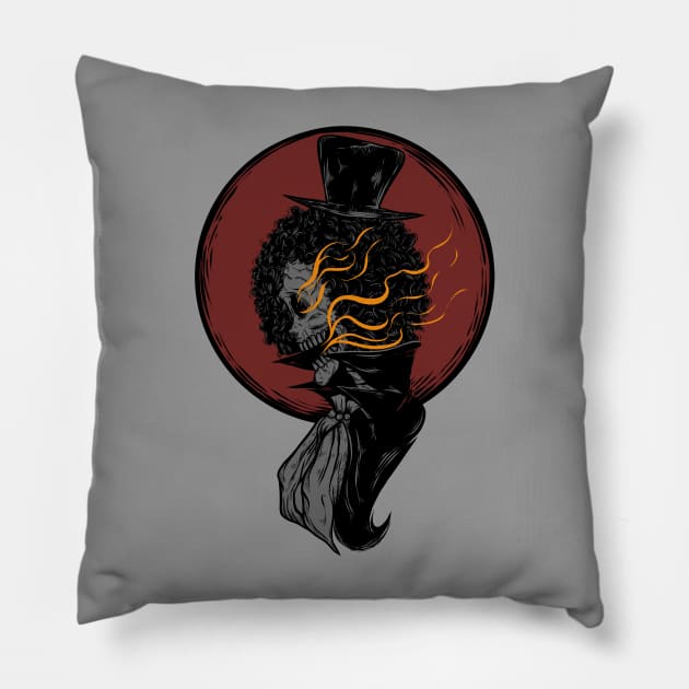 Red Moon Skeleton Pirate Pillow by petterart