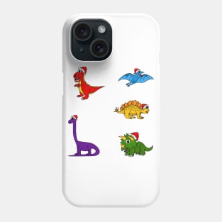 Dinosaur Christmas Sticker Pack Pattern Dinosaurs Phone Case