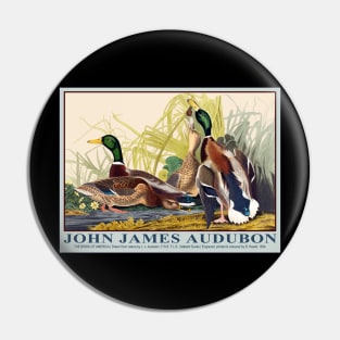 Mallard Ducks by John J. Audubon Pin