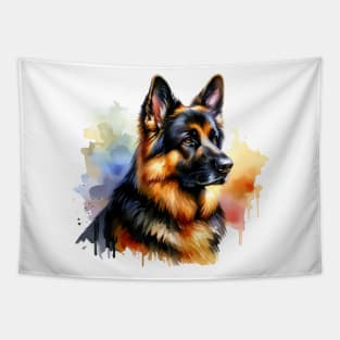 German Shepherd Watercolor - Beautiful Dog Tapestry