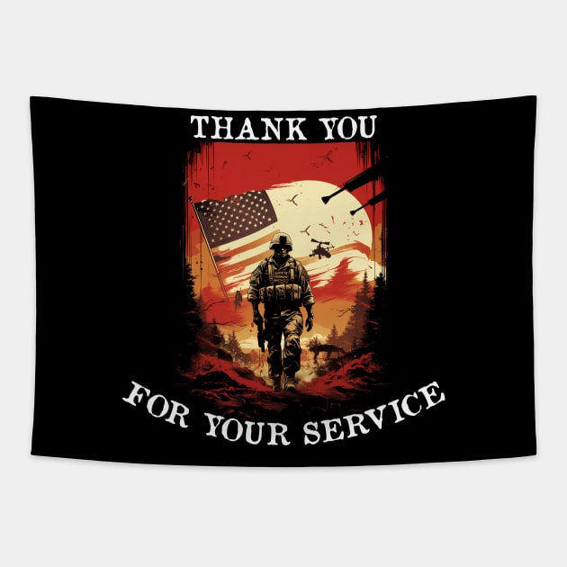 Thank You For Your Service Happy Veterans Day Tapestry by Pro Design 501