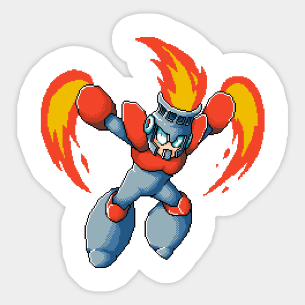 Pixelart Fireman Megaman Sticker Teepublic
