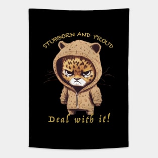 Panther Stubborn Deal With It Cute Adorable Funny Quote Tapestry