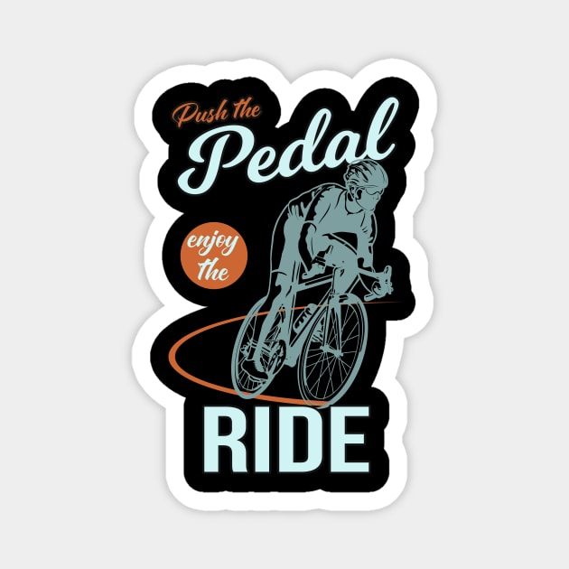 Racing Bike Cyclist Cycling Magnet by Foxxy Merch