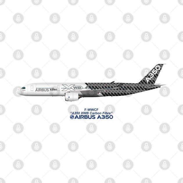 Illustration of Airbus A350 F-WWCF by SteveHClark