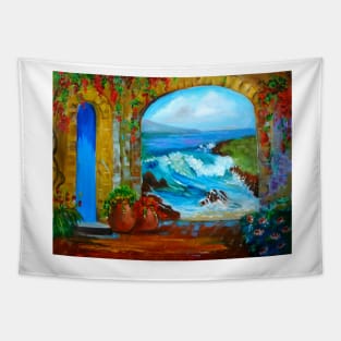Lanai with a View Tapestry