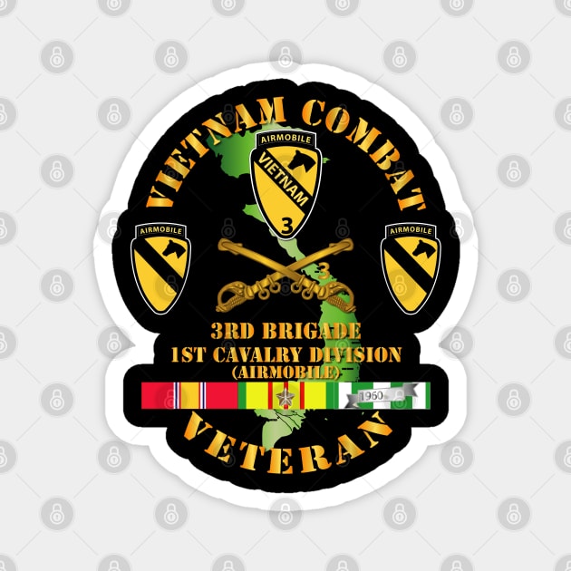 Vietnam Combat Cavalry Veteran w  3rd Brigade - 1st Cav Div Magnet by twix123844