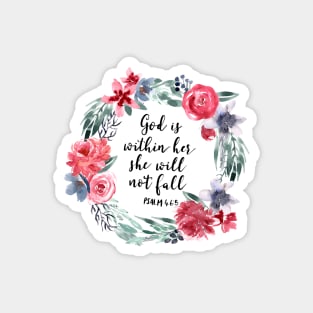 God is within her she will not fall | Psalm 46:5 Magnet