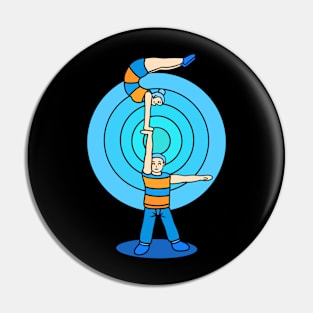 Cartoony pair gymnastic Pin