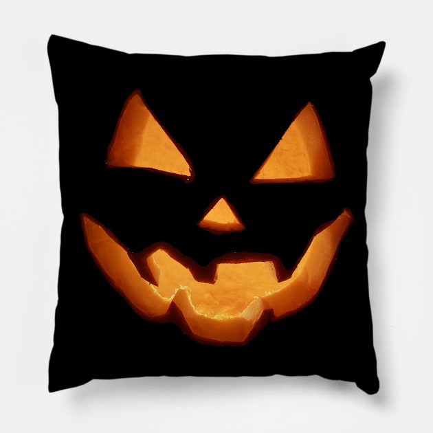 Scary Pumpkin Jack O Lantern Face Halloween Costume Humor Pillow by TLSDesigns