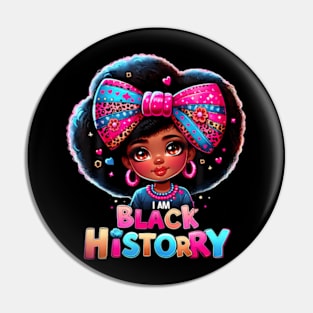 I Am Black History Month Black Melanin Kids Girls Pin