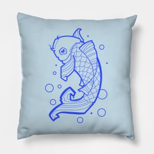 blue koi fish Pillow