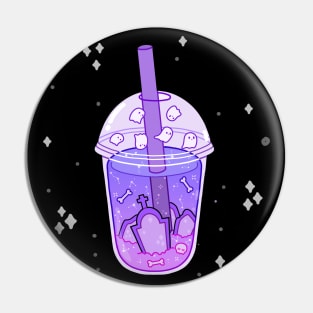 Graveyard boba tea with many ghosts Pin