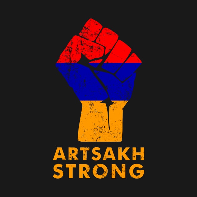 Vintage Artsakh Strong Defend Protect Republic Armenia Flag by kikiao