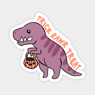 Trick rawr treat a funny T rex ready for halloween Magnet