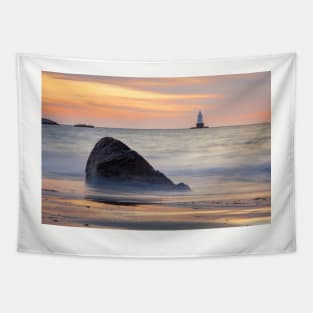 Sakonnet Point Lighthouse Sunset Tapestry