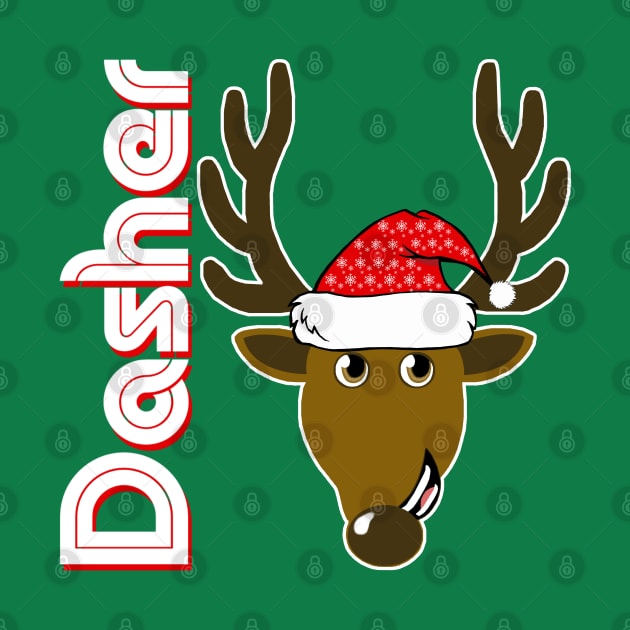 Dasher, Family Christmas Santa Anime 8+ Reindeer Tshirts by TonTomDesignz