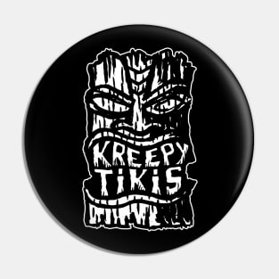 Kreepy Tikis Black and White Logo Pin