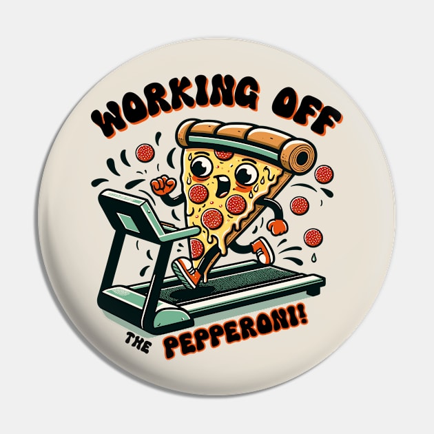 Playful Pizza Treadmill Run - National Pizza Day Pin by Xeire