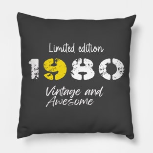 Born in 1980 Birthyear Gift, 1980 Awesome accessories for Birthday, 42nd Birthday Pillow