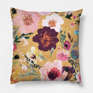 Burst into Bloom (gold) Pillow