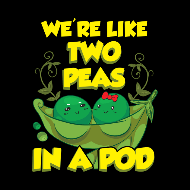 Cute We're Like Two Peas In a Pod Funny Food Pun by theperfectpresents