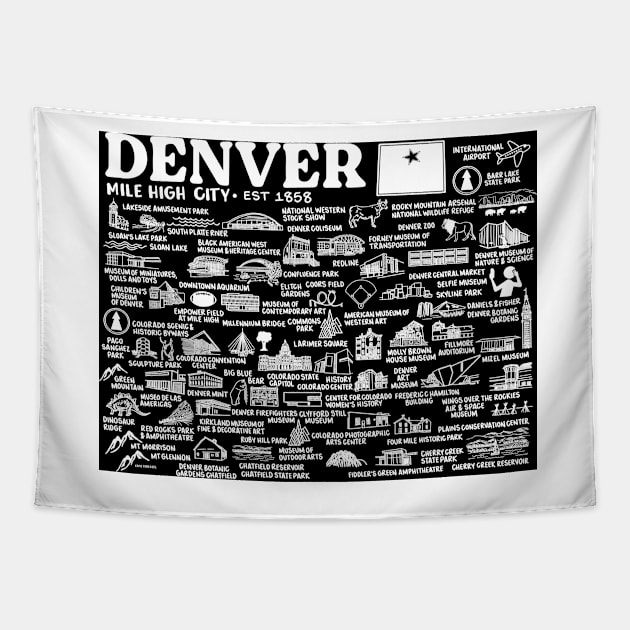 Denver Map Tapestry by fiberandgloss