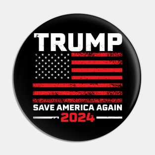 2024 Trump Save America Again USA Flag Gift Pin