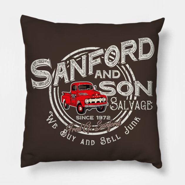 Sanford and Son Salvage since 1972 Pillow by Alema Art