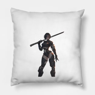 Curvy Cyber Girl Darkwave Cyborg Pillow