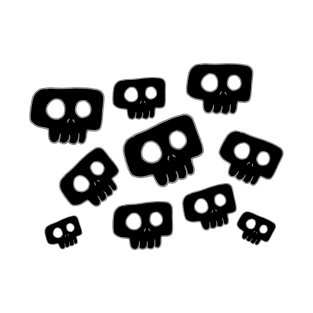 Cute Halloween Black Skulls T-Shirt