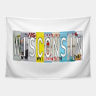 Wisconsin License Plates Tapestry