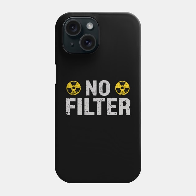 Danger No Filter Funny Graphic Sarcastic Vintage Warning Sign Caution Phone Case by Printofi.com