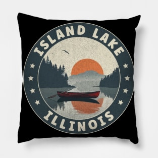 Island Lake Illinois Sunset Pillow
