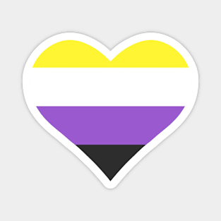 Non-Binary Flag Heart Magnet