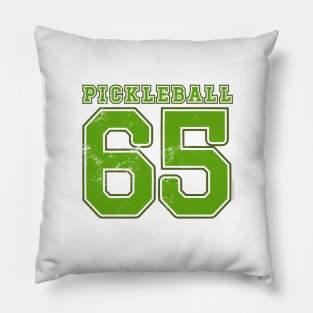 Retro PICKLEBALL 65 Collegiate Vintage Tee Pillow