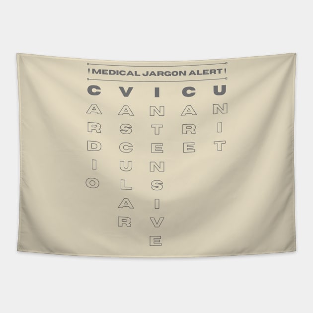 Medical Jargon Alert: CVICU Tapestry by Cute Cubed Apparel