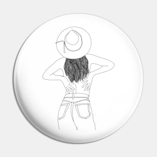 Cowgirl Line artwork Pin