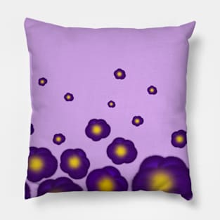 Ombré pansy design purple background Pillow