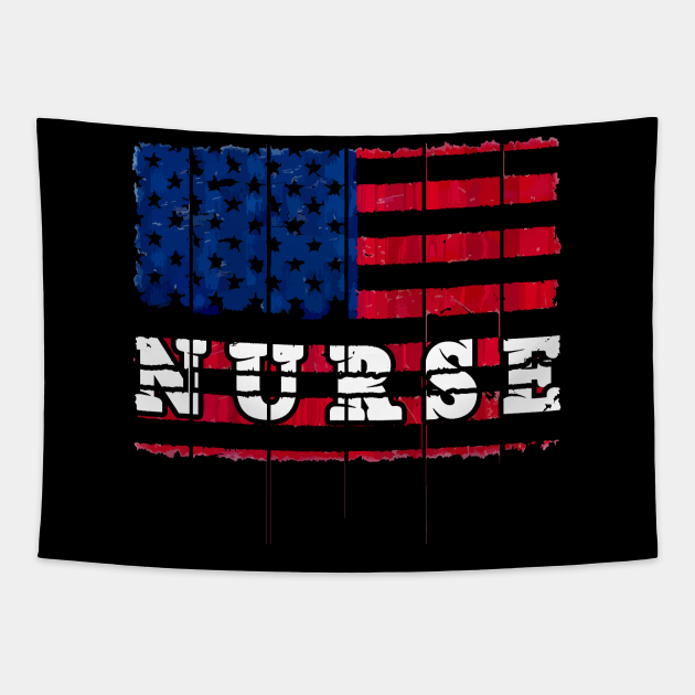 Best Ts For Nurses American Flag Nurse American Flag Nurse Tapestry Teepublic
