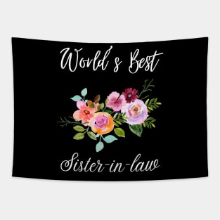 World's best sister-in-law sister in law shirts cute with flowers Tapestry