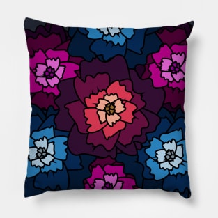 Stained glass flowers Pillow