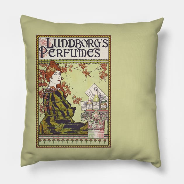 Perfume Advertising -  Lundborg Pillow by CozyCanvas