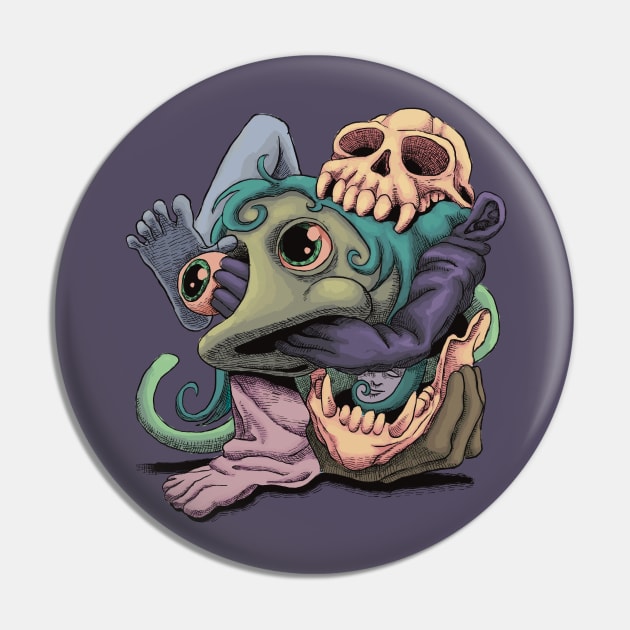 Monkey Mind Pin by WisehArt