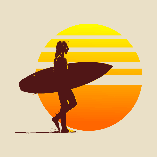 Surfer Girl Sunset by AKdesign